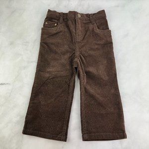 greendog Baby Girl Brown Gold Sparkle Corduroy Pants